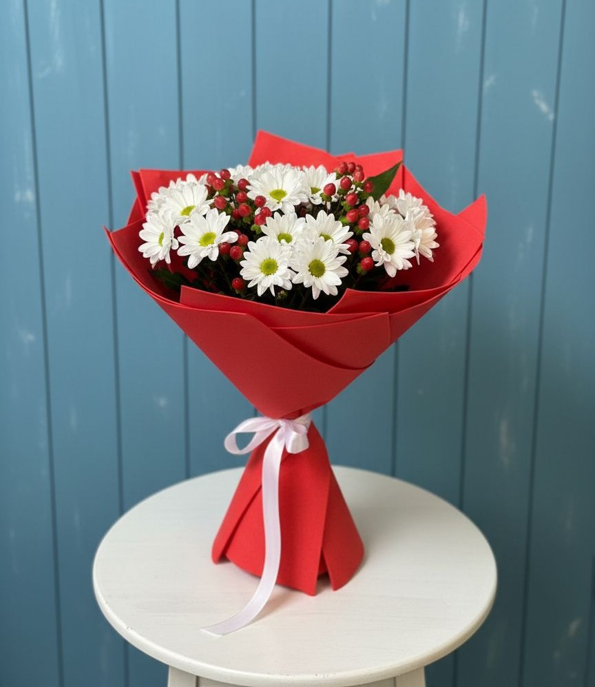 Букет цветов из: Хризантемы в Ярково Новосибирской области