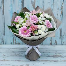 Букет цветов из:  Герберы, Альстромерии и Хризантемы #REPLACE_PRED# Ярково Новосибирской области
