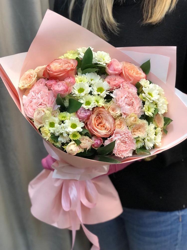 Букет цветов из: Гвоздики, Розы и Хризантемы в Ярково Новосибирской области