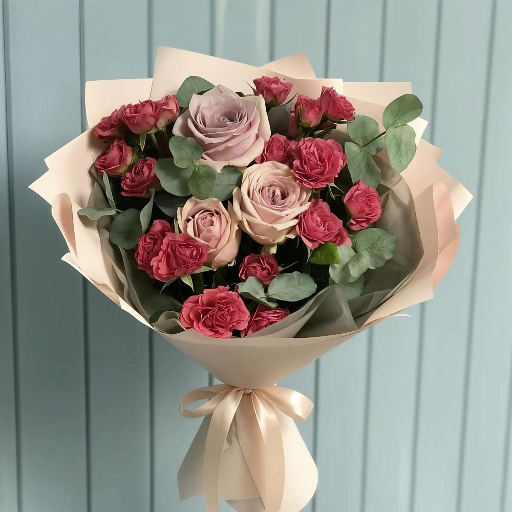 Букет цветов из: Гвоздики и Розы в Ярково Новосибирской области