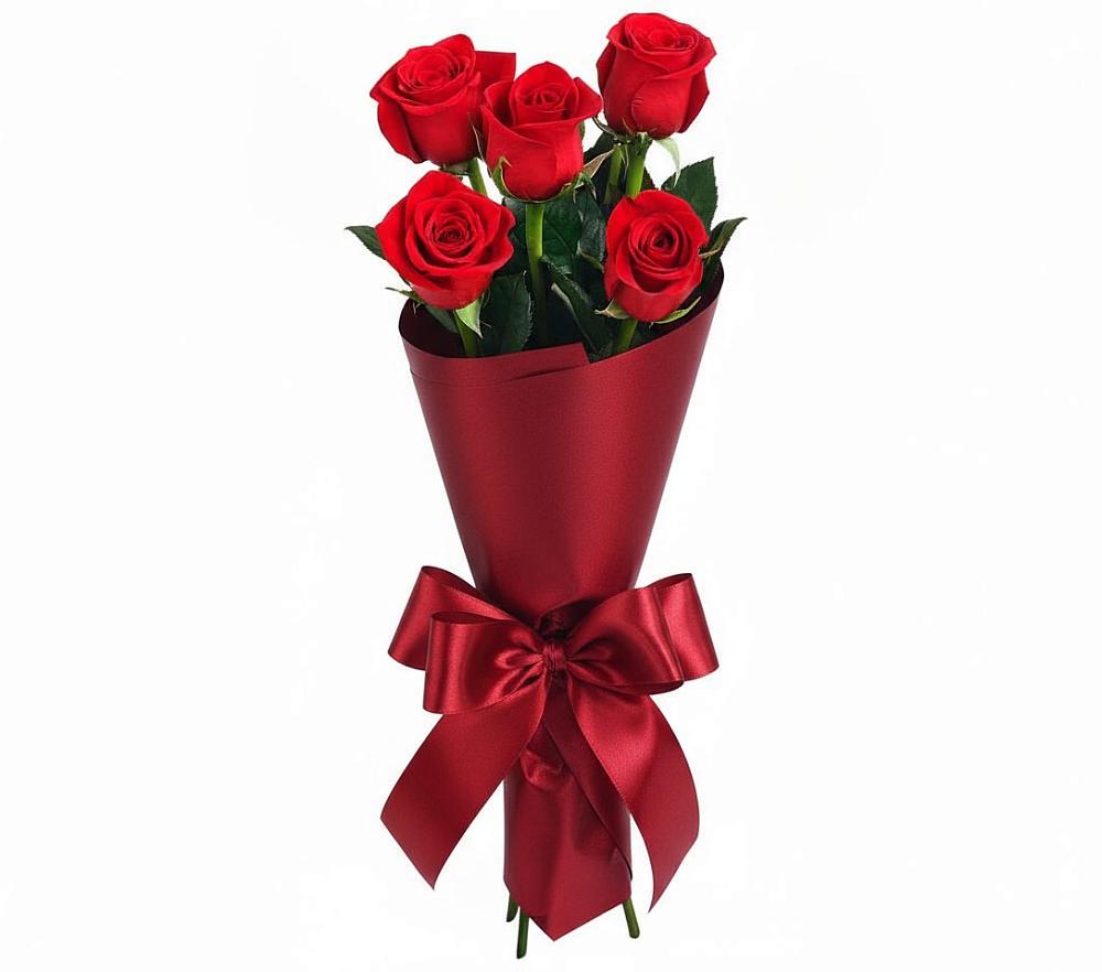 Букет 5 Красных роз Эдлесс Лав в Ярково Новосибирской области