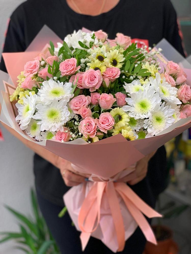 Букет цветов из: Розы и Хризантемы в Ярково Новосибирской области