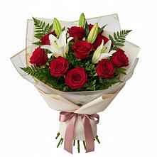 Букет цветов из:  Лилии и Розы в Ярково Новосибирской области