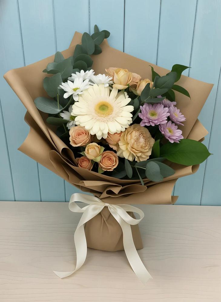 Букет цветов из: Герберы и Хризантемы в Ярково Новосибирской области