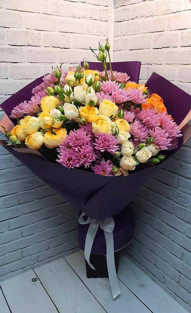 Букет цветов из: Хризантемы и Розы в Ярково Новосибирской области