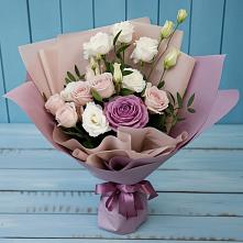 Букет цветов из:  Розы и Лизиантусы #REPLACE_PRED# Ярково Новосибирской области