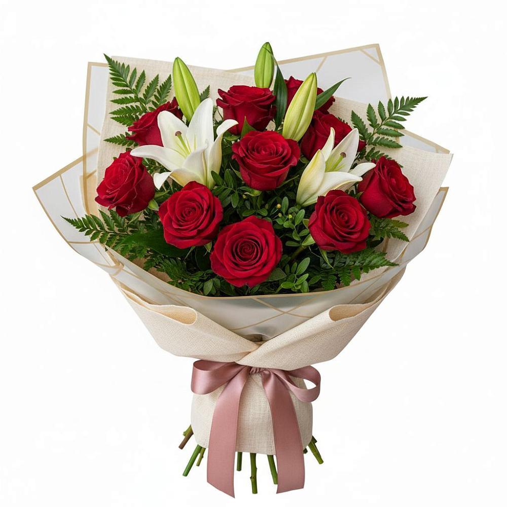 Букет цветов из: Лилии и Розы в Ярково Новосибирской области