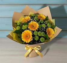 Букет цветов из:  Герберы и Хризантемы в Ярково Новосибирской области