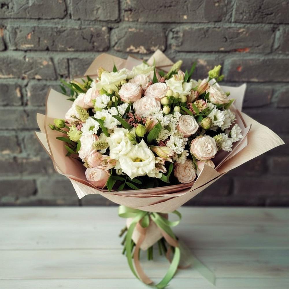 Букет цветов из: Альстромерии, Розы и Хризантемы в Ярково Новосибирской области