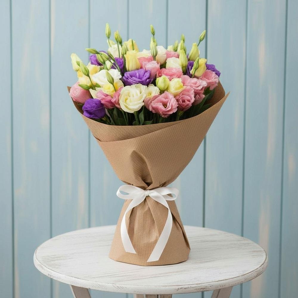 Букет цветов из: Лизиантусы в Ярково Новосибирской области