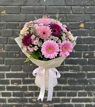 Букет цветов из:  Герберы и Хризантемы #REPLACE_PRED# Ярково Новосибирской области