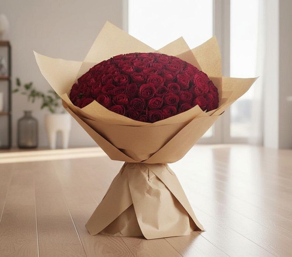 Букет 101 Красная роза в Ярково Новосибирской области