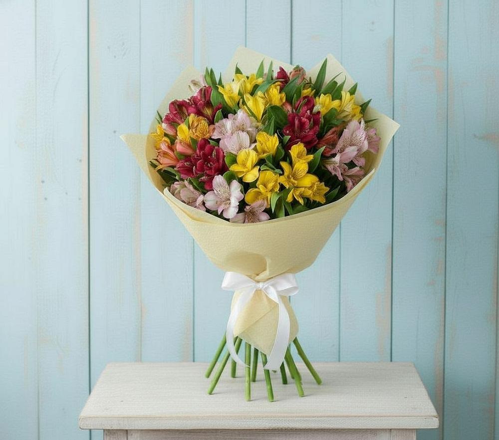 Букет цветов из: Альстромерии в Ярково Новосибирской области