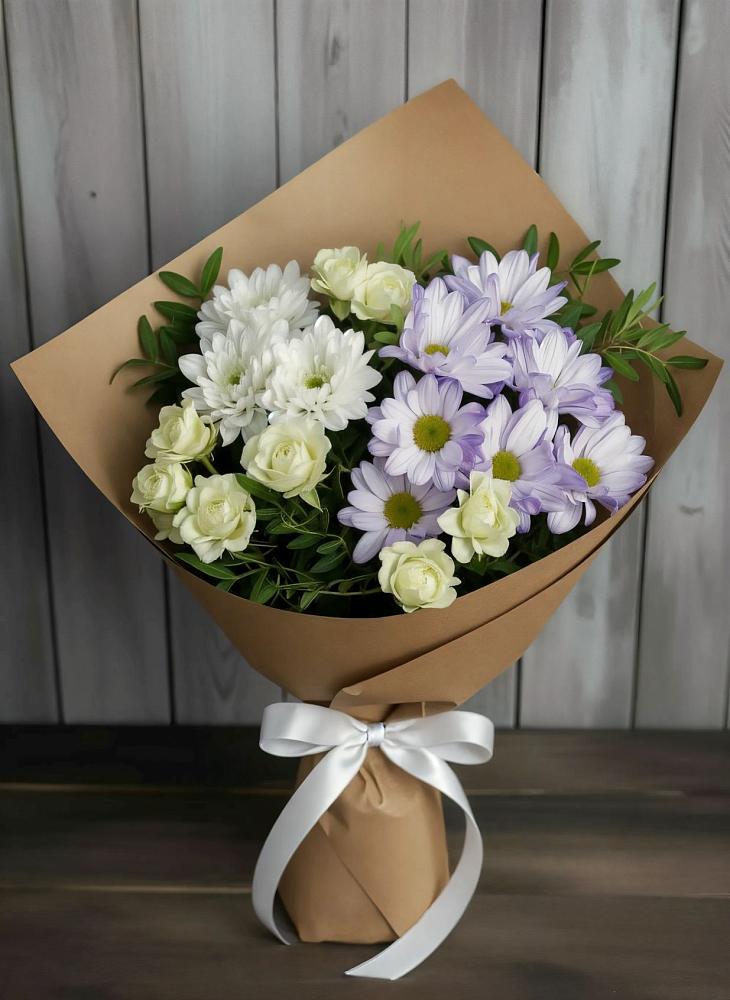 Букет цветов из: Хризантемы и Розы в Ярково Новосибирской области