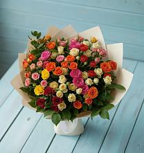 Букет Микс из разноцветных кустовых роз #REPLACE_PRED# Ярково Новосибирской области