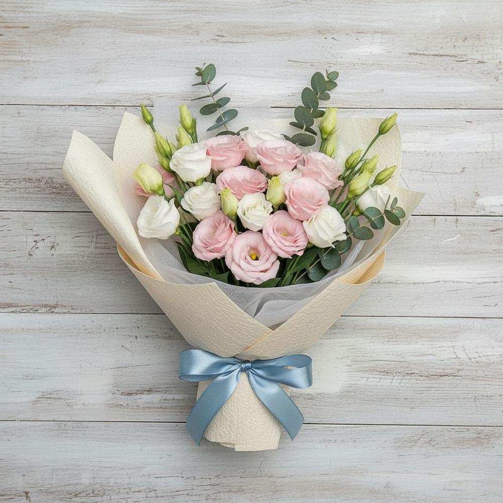 Букет цветов из: Лизиантусы в Ярково Новосибирской области